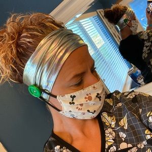 3pk Metallic Headbands with buttons